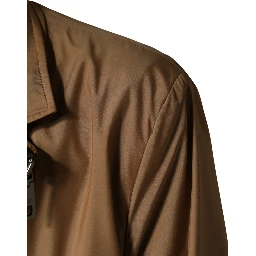 Brown Single Breasted Layered Coat Jacket