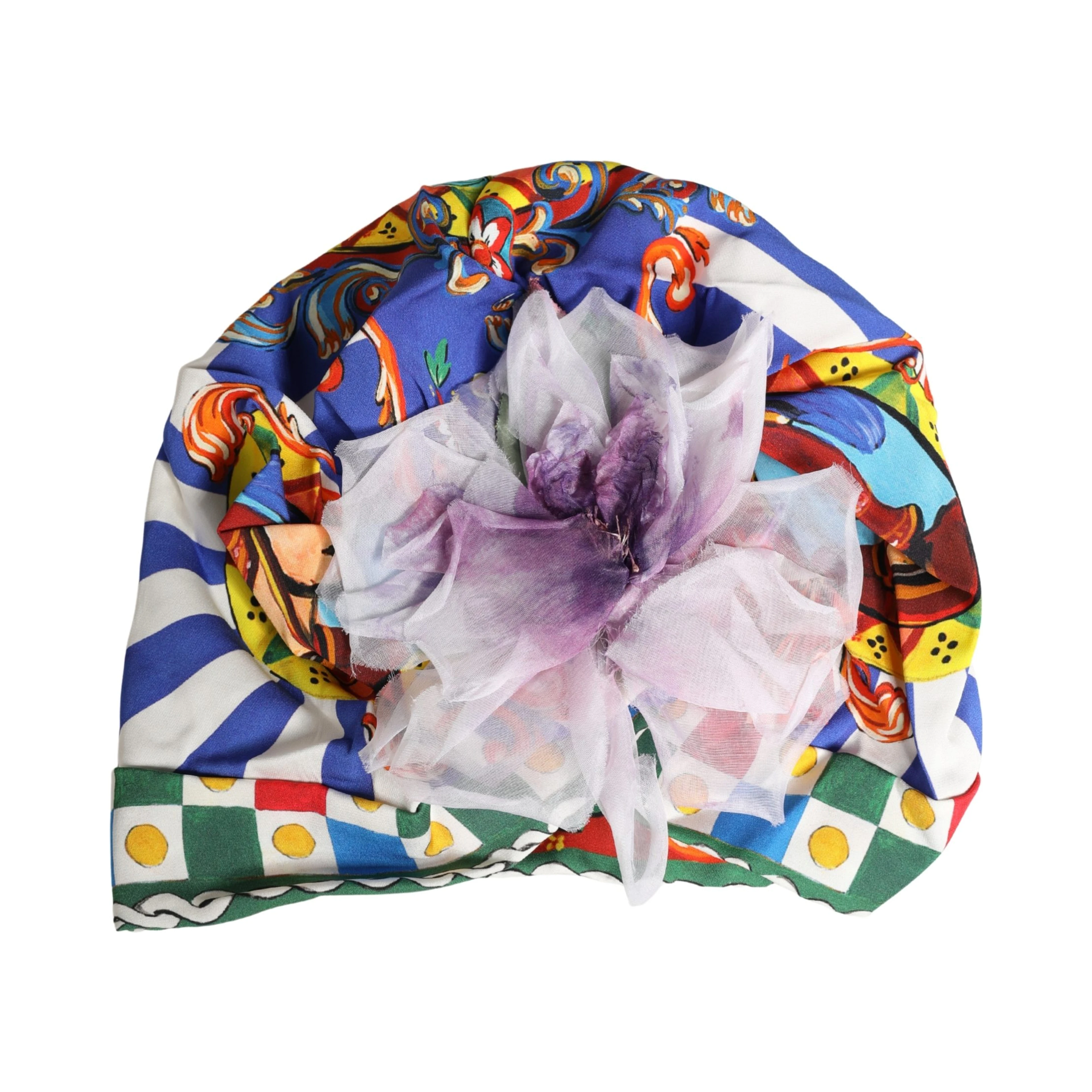 Multicolor Carretto Motif Turban Headwear Hat