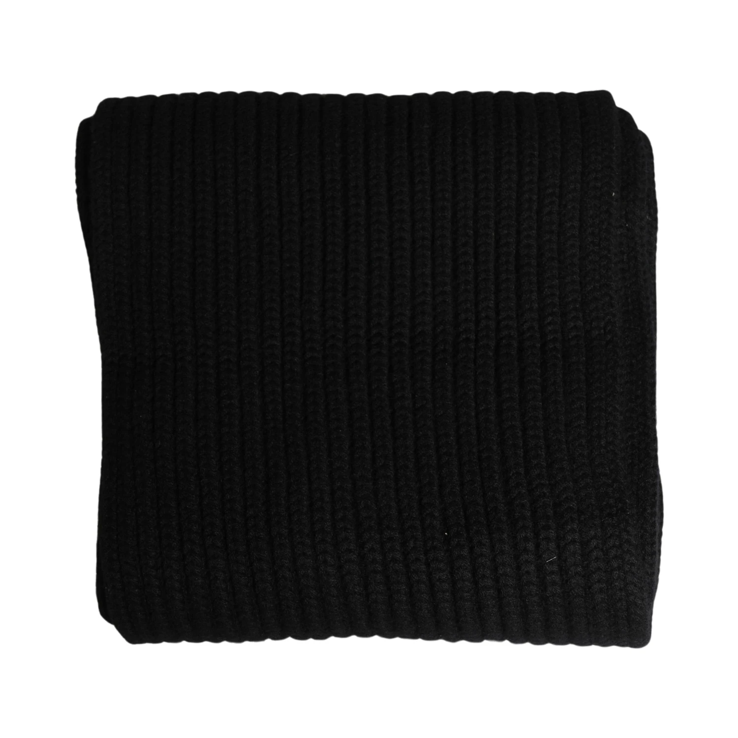 Black Cashmere Knitted Men Neck Warmer One Size Scarf