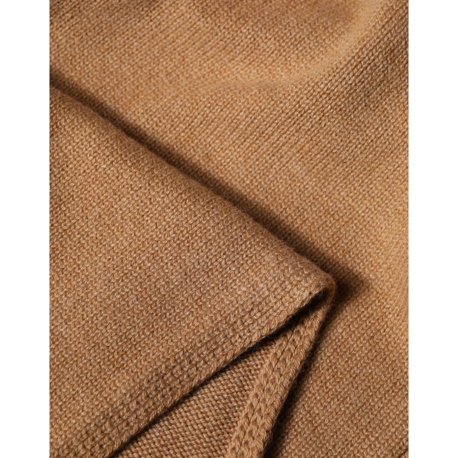 Brown Cashmere Knitted Men Neck Warmer One Size Scarf