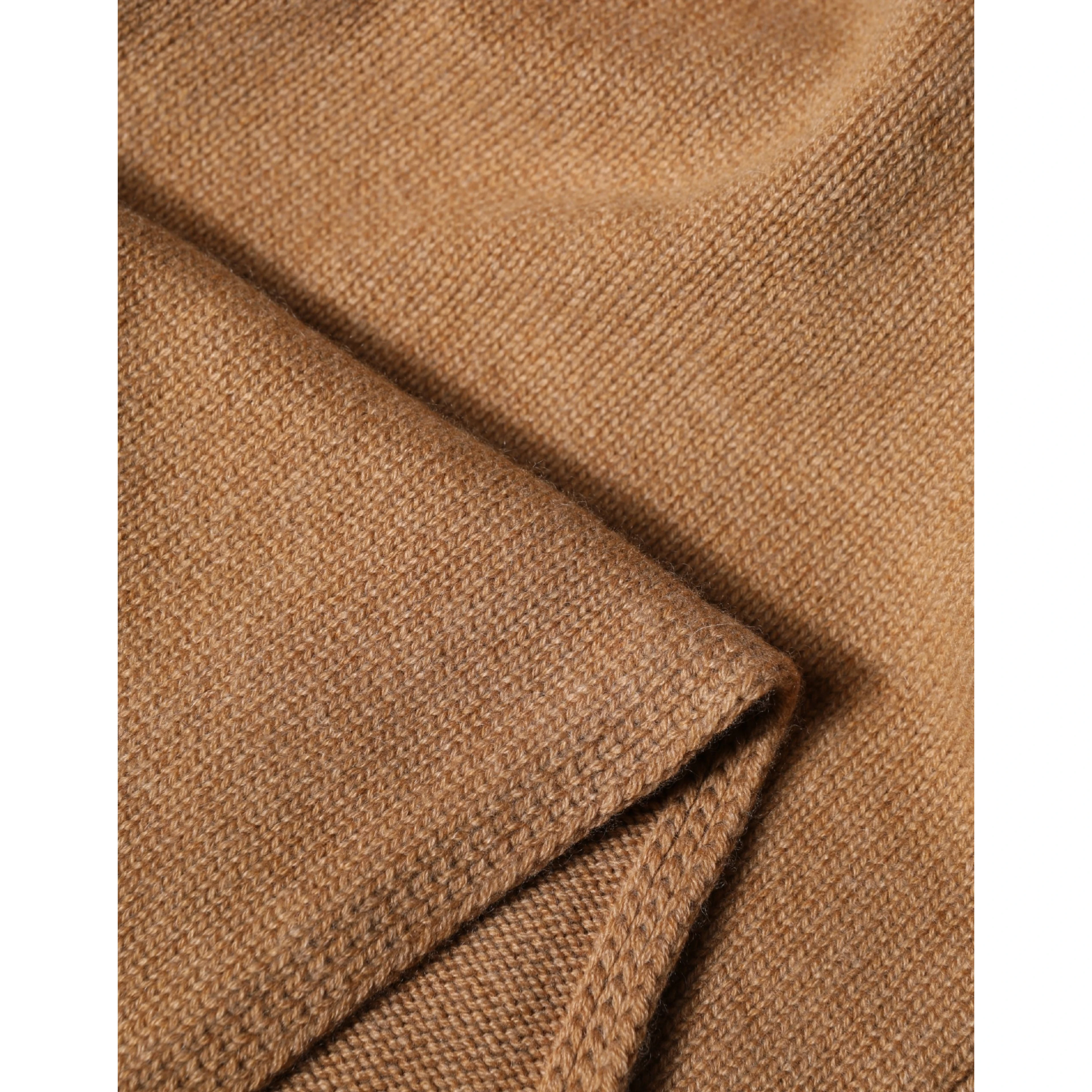 Brown Cashmere Knitted Men Neck Warmer One Size Scarf