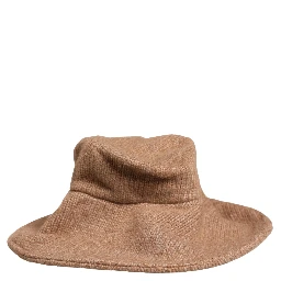 Brown Llama Wool Women Knitted Capello Hat