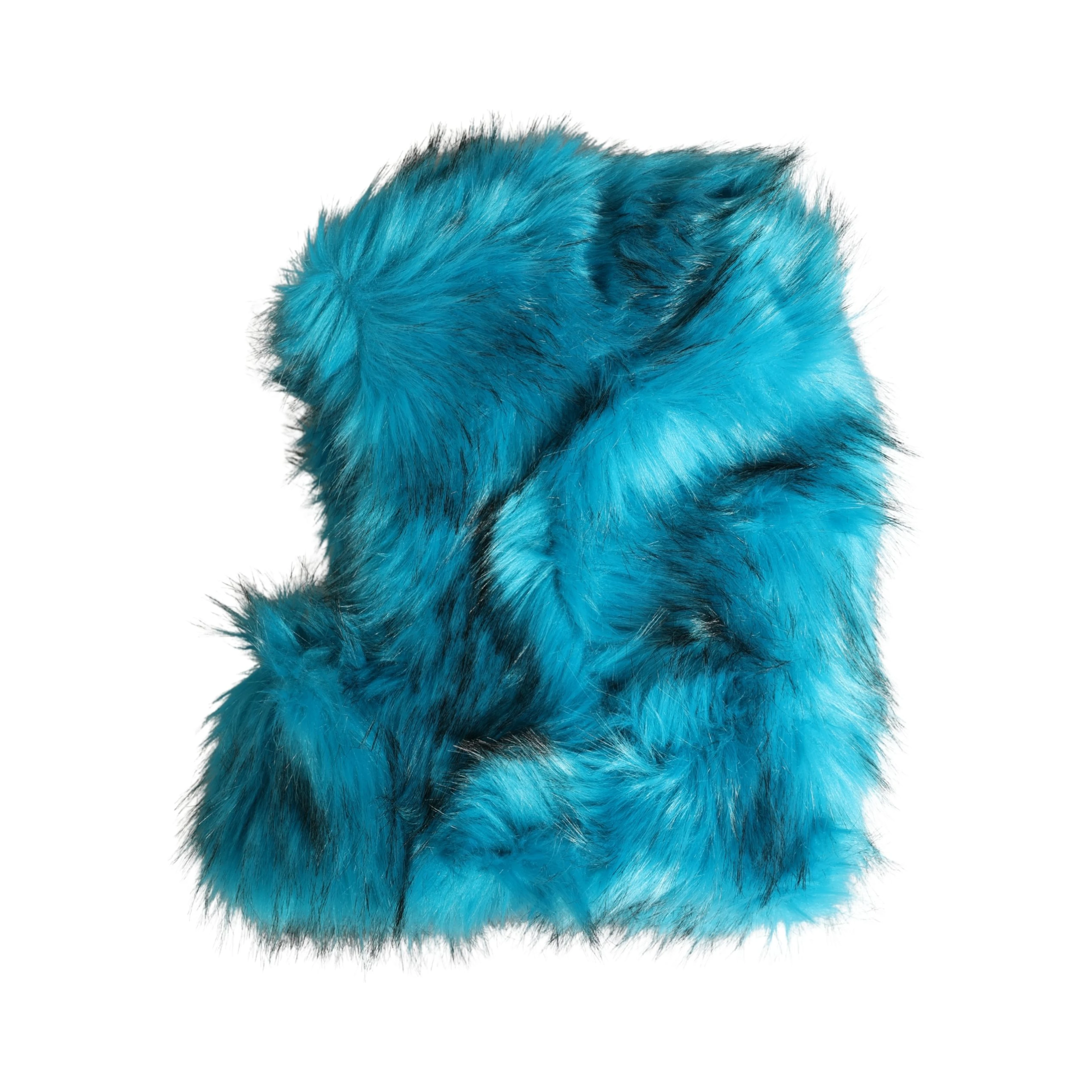 Blue Modacrylic Fur Women Bucket Capello Hat