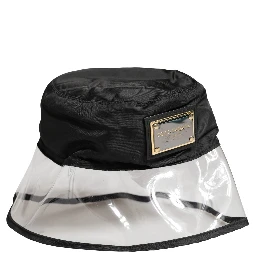 Men Black Plastic Fisherman Bucket Capello Hat