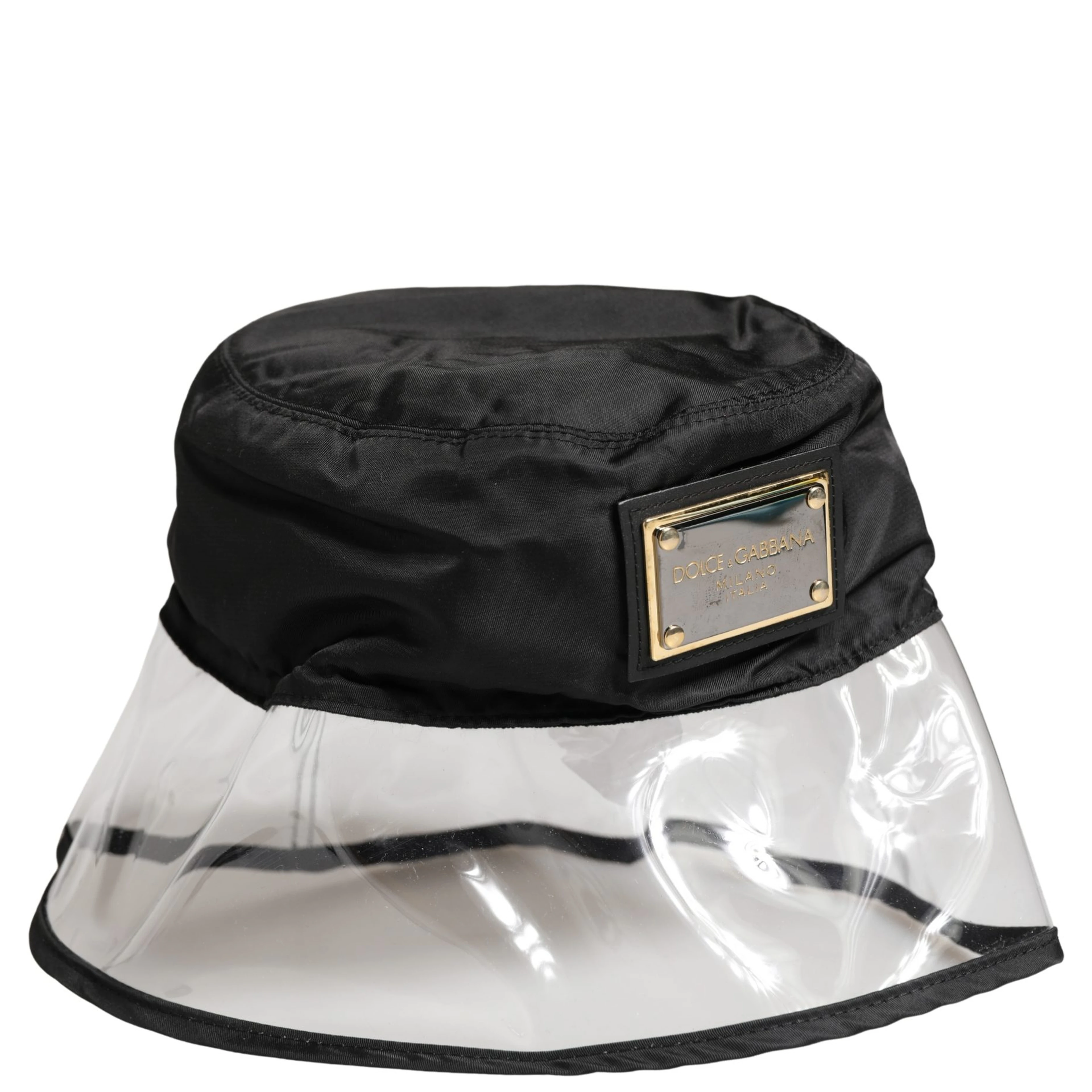 Men Black Plastic Fisherman Bucket Capello Hat