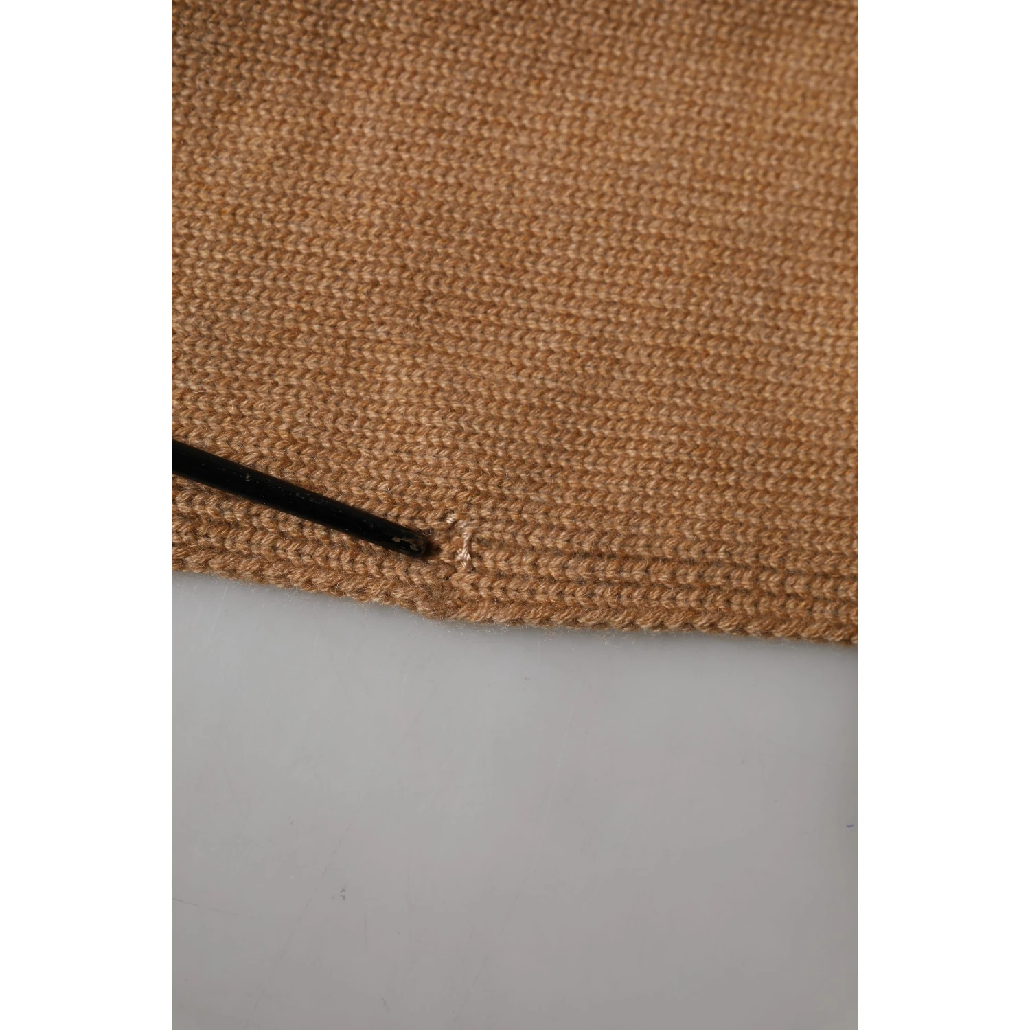 Brown Cashmere Knitted Men Neck Warmer One Size Scarf
