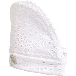 White Cotton Embroidered DG Crystal Headwear Hat