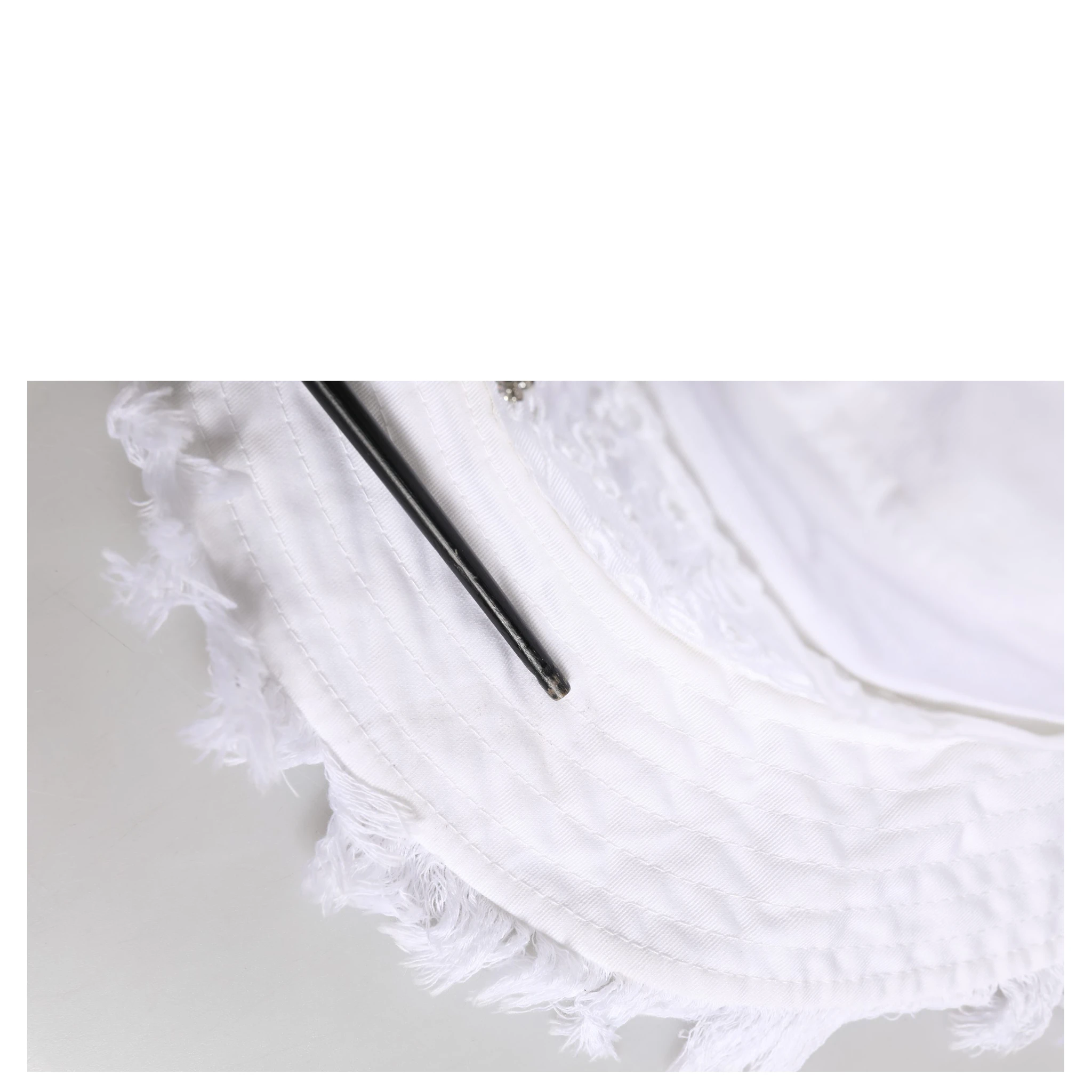 White Broderie Anglaise DG Crystal Bucket Hat