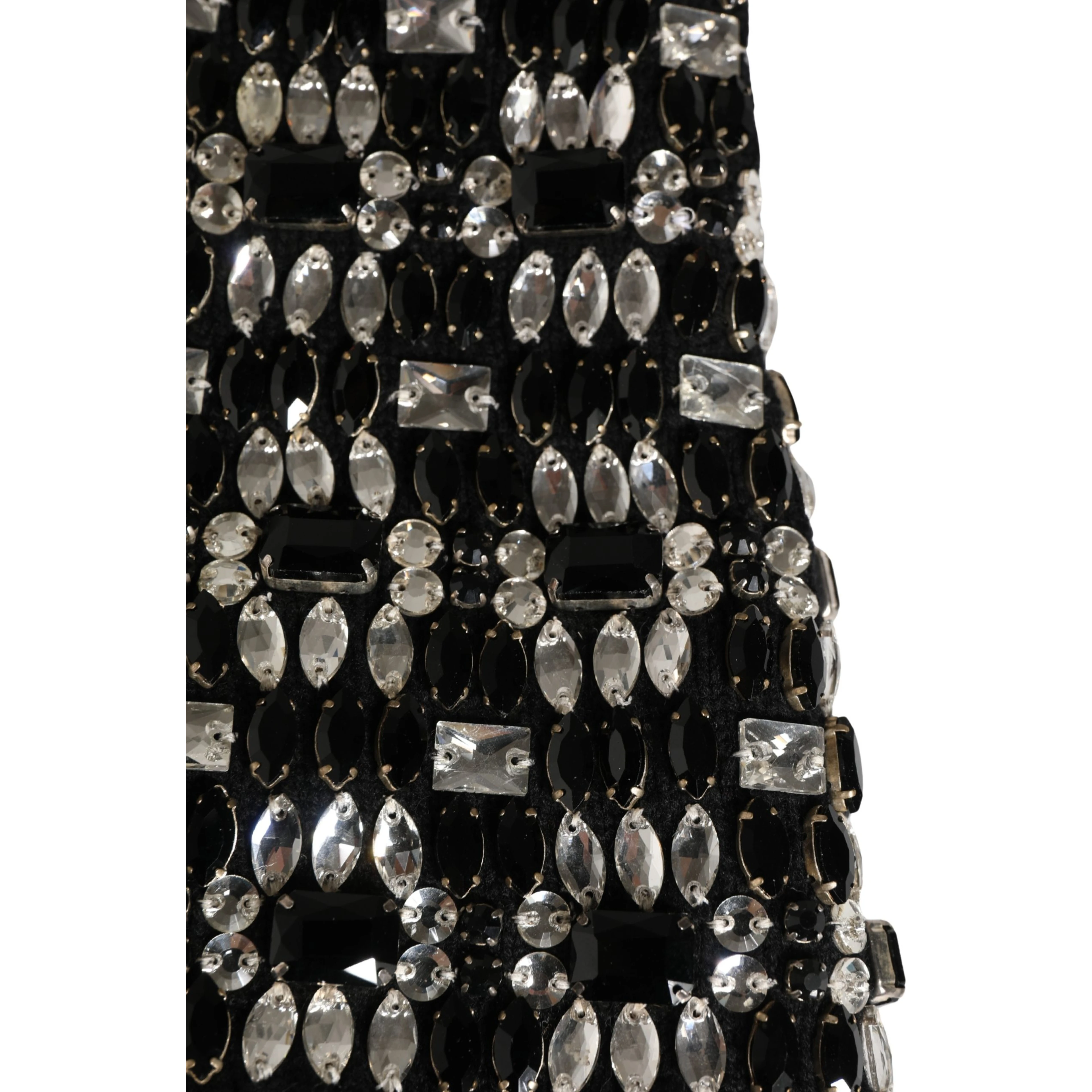 Black Wool Crystal Embellished Balaclava Hat