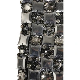 Black Wool Crystal Embellished Balaclava Hat