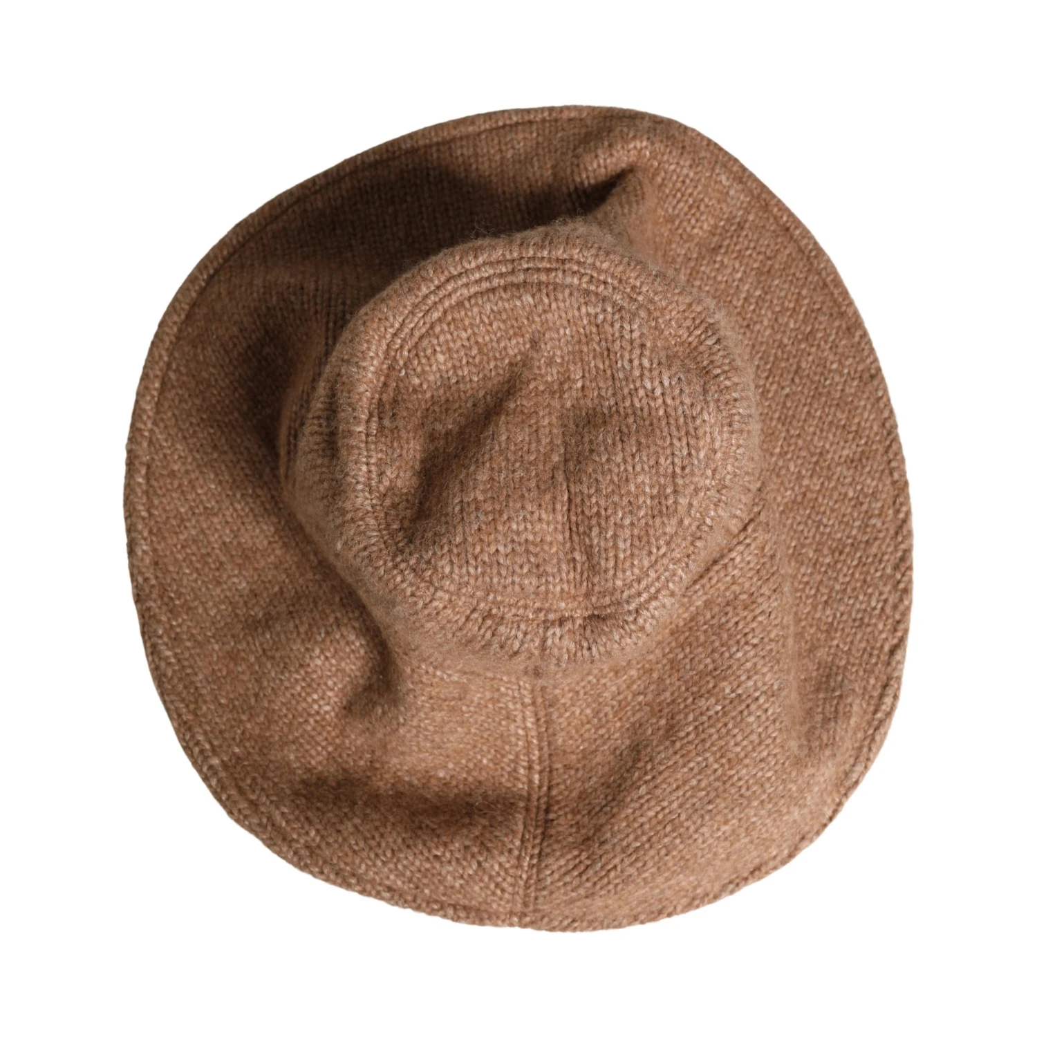 Brown Llama Wool Women Knitted Capello Hat