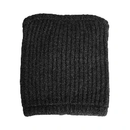 Black Cashmere Knitted Men Winter Neck Warmer Hat