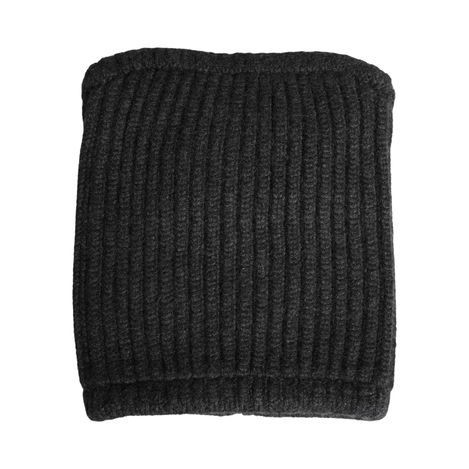 Black Cashmere Knitted Men Winter Neck Warmer Hat