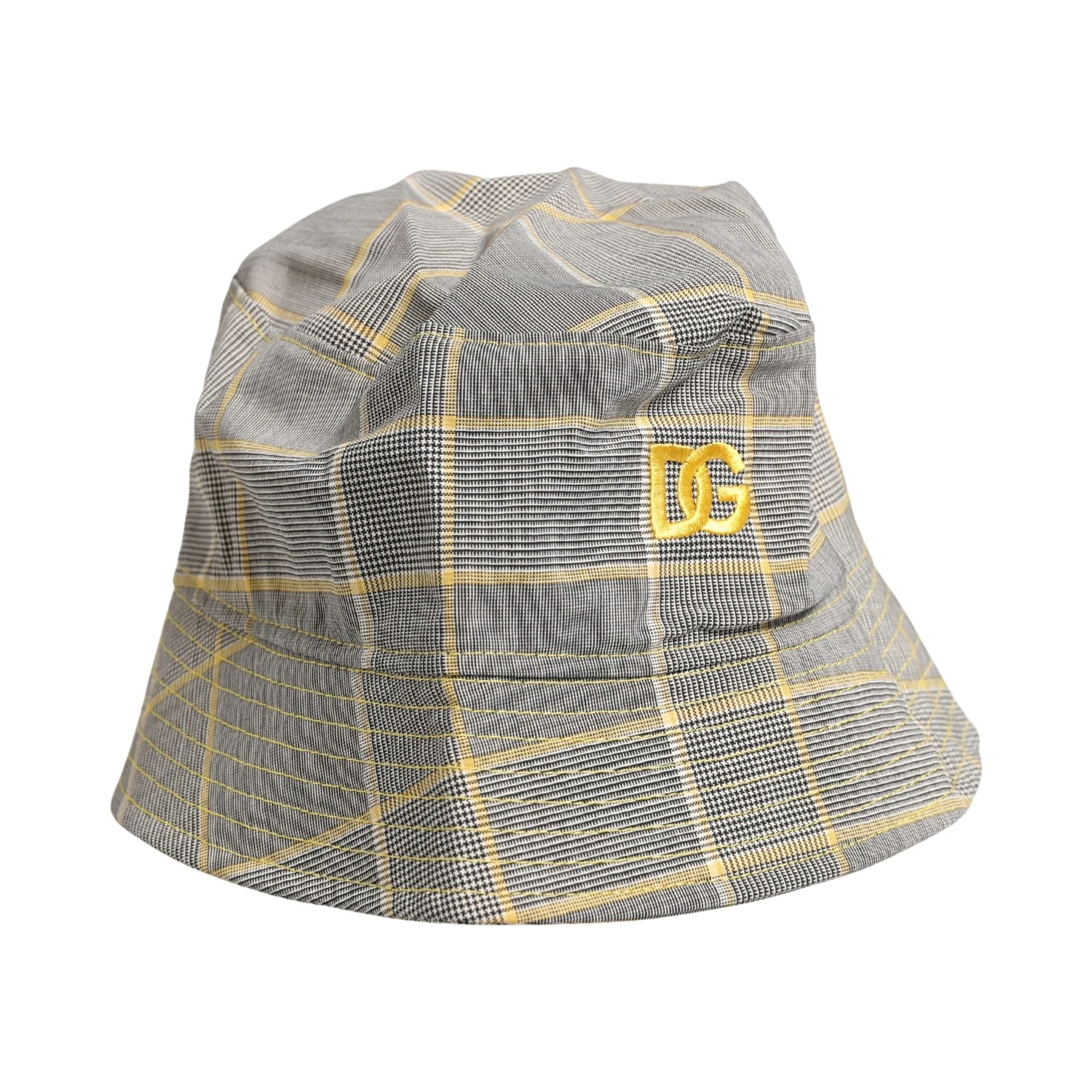 Men Gray Checkered Bucket Fisherman Capello Hat
