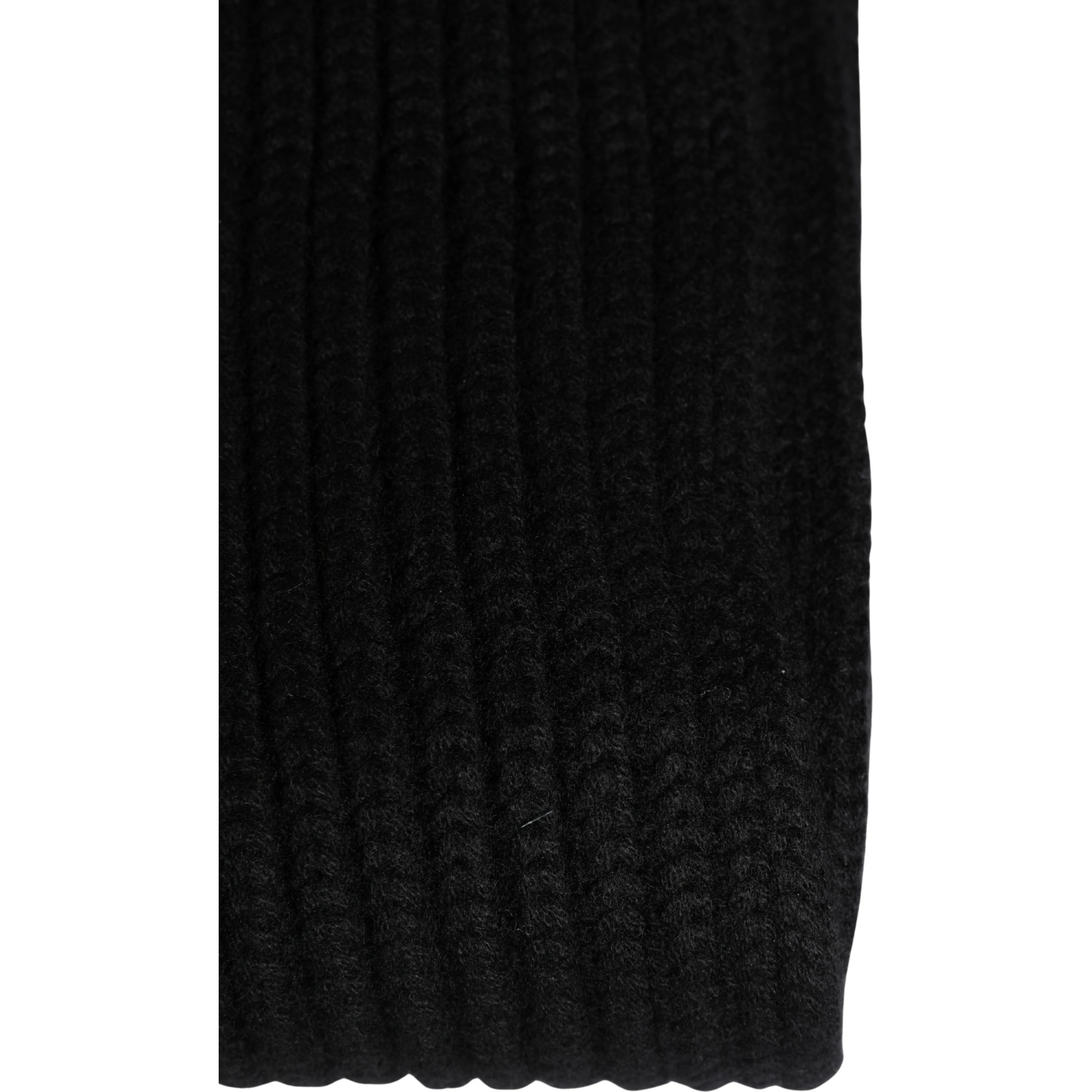 Black Cashmere Knitted Men Neck Warmer One Size Scarf