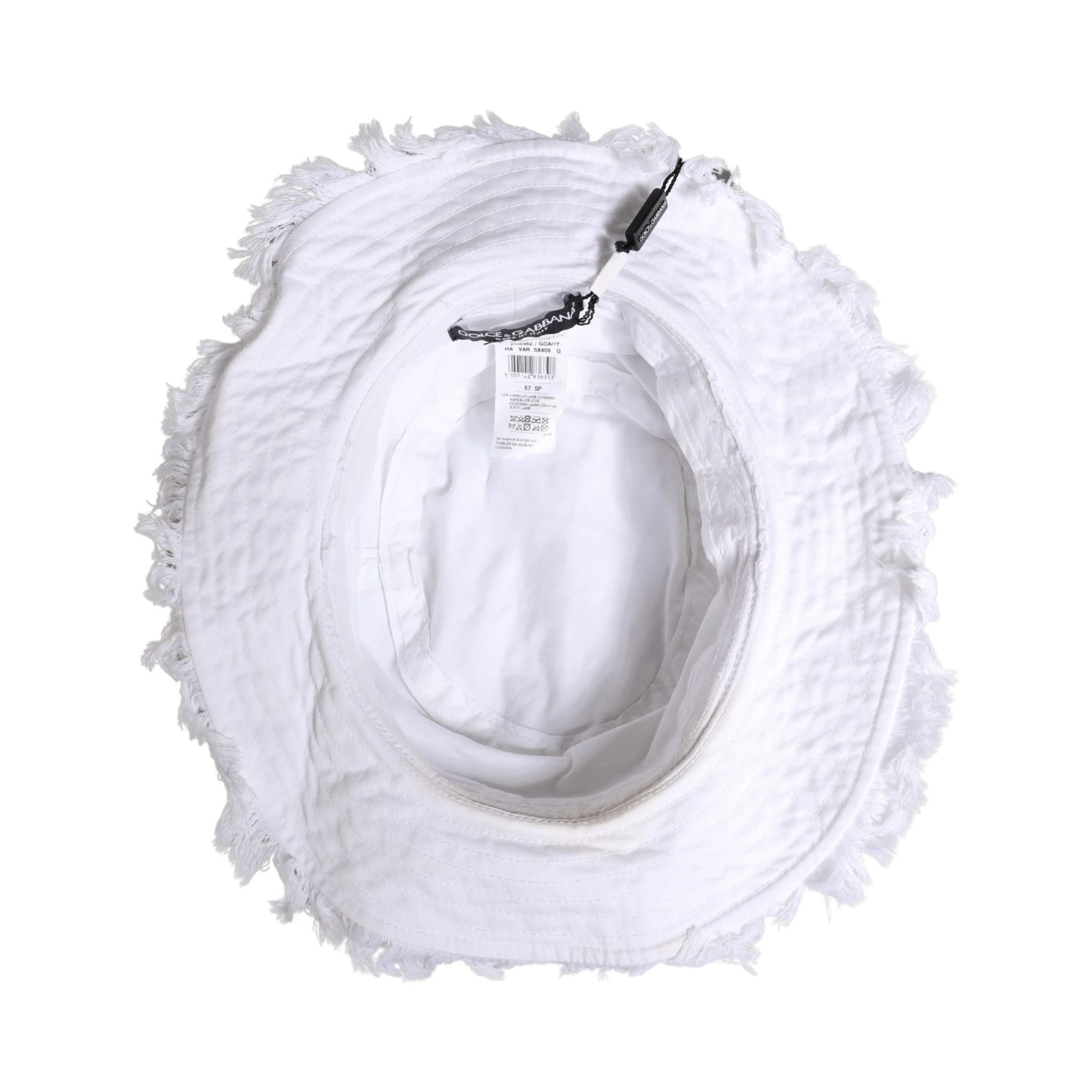 White Broderie Anglaise DG Crystal Bucket Hat