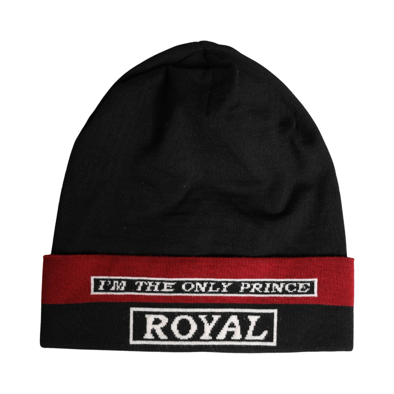 Black Cuffed "I'M THE ONLY PRINCE ROYAL" Beanie Hat