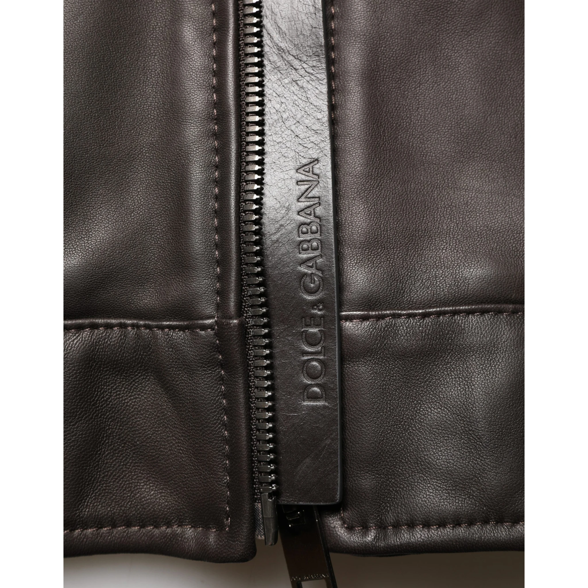 Black LambskinLeather Full Zip Biker Jacket