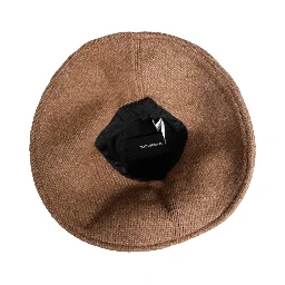 Brown Llama Wool Women Knitted Capello Hat