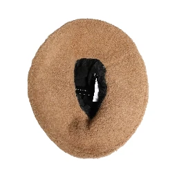 Beige Virgin Wool Fur Women Knitted Capello Hat