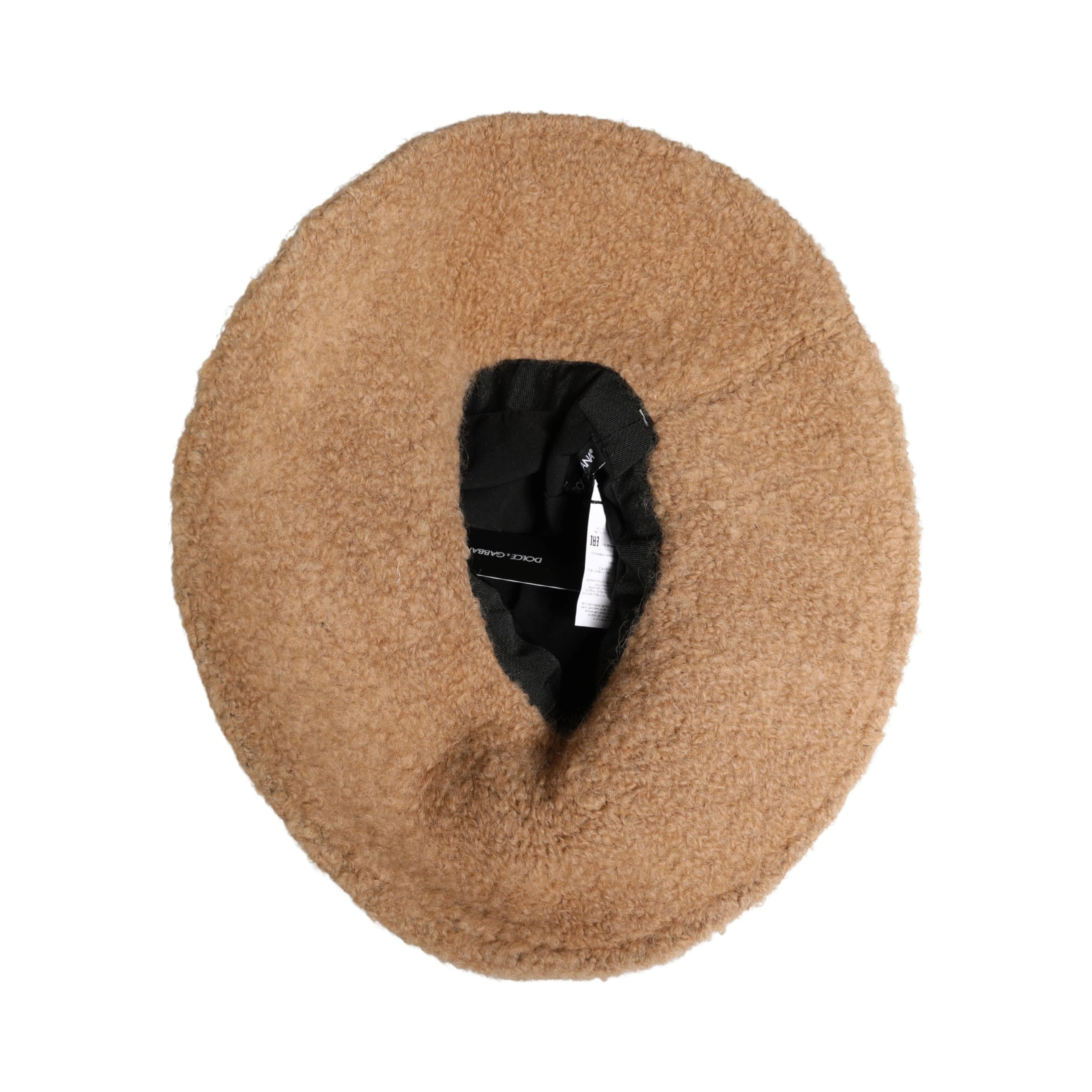 Beige Virgin Wool Fur Women Knitted Capello Hat