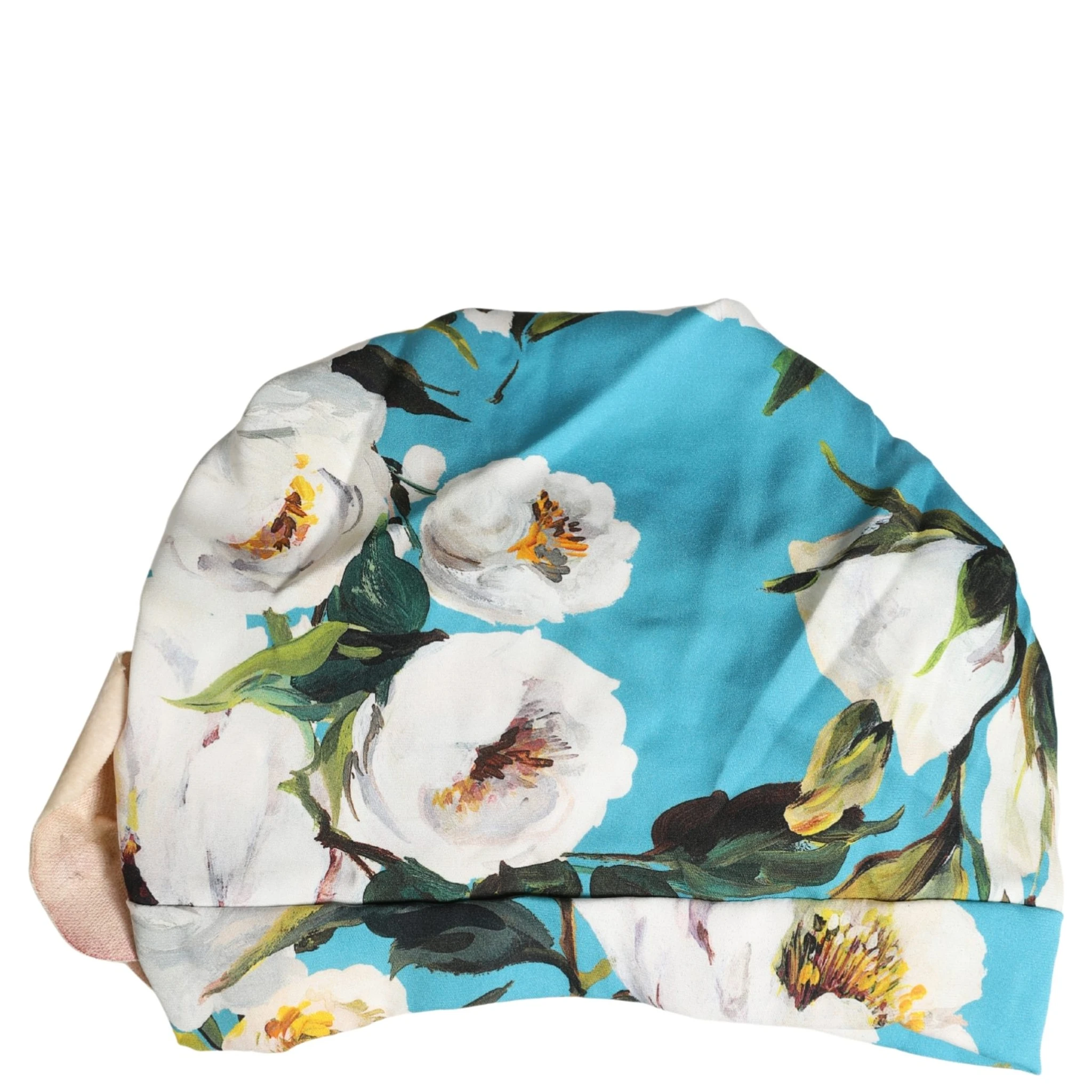 Blue Floral Motif Turban Headwear Women Hat
