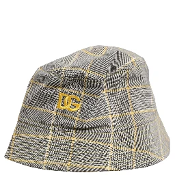 Men Gray Checkered Bucket Fisherman Capello Hat
