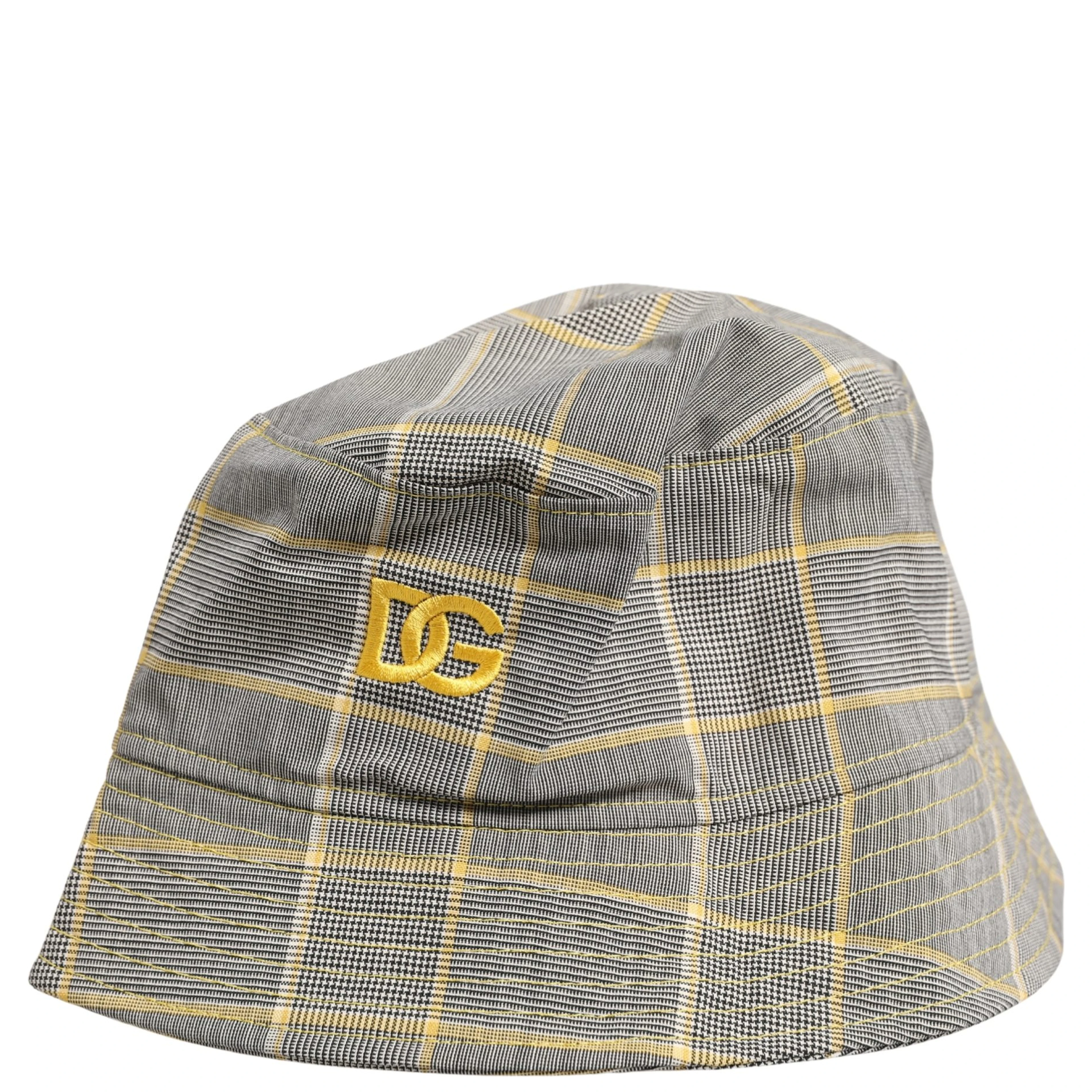 Men Gray Checkered Bucket Fisherman Capello Hat