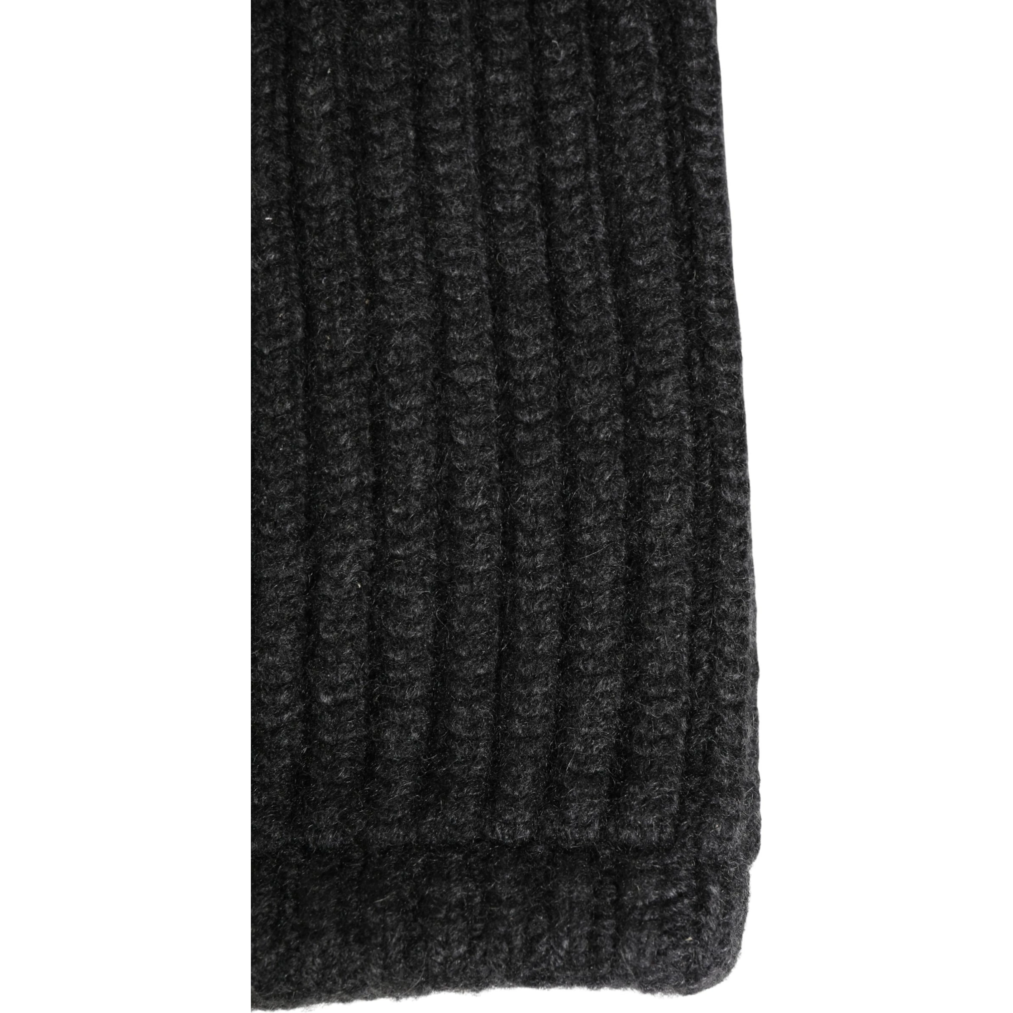 Black Cashmere Knitted Men Winter Neck Warmer Hat