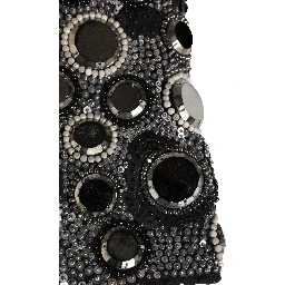 Black Wool Crystal Embellished Balaclava Hat