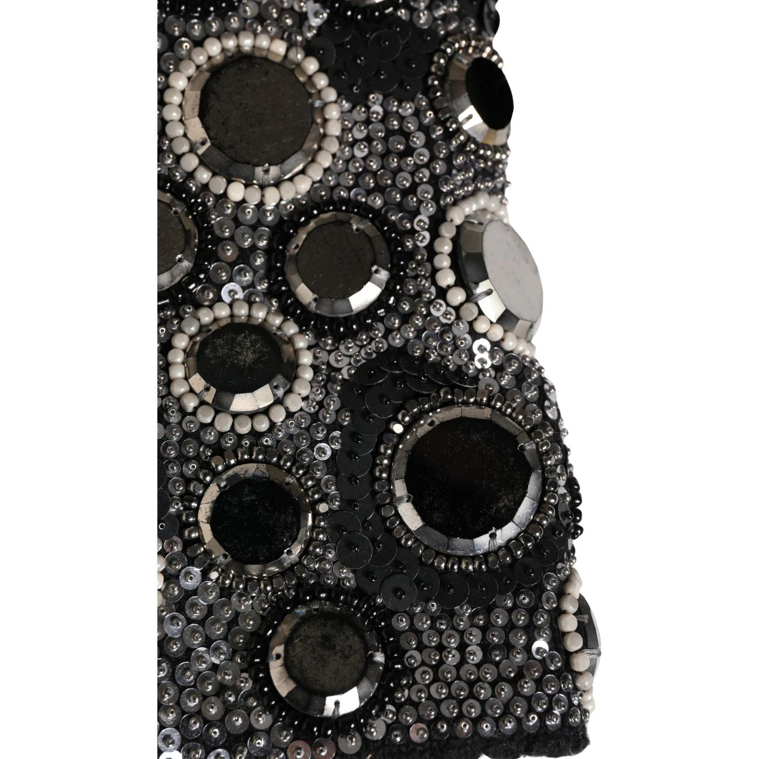 Black Wool Crystal Embellished Balaclava Hat