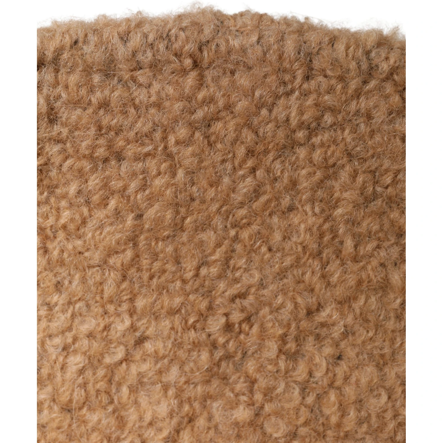 Beige Virgin Wool Fur Women Knitted Capello Hat