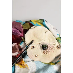 Blue Floral Motif Turban Headwear Women Hat