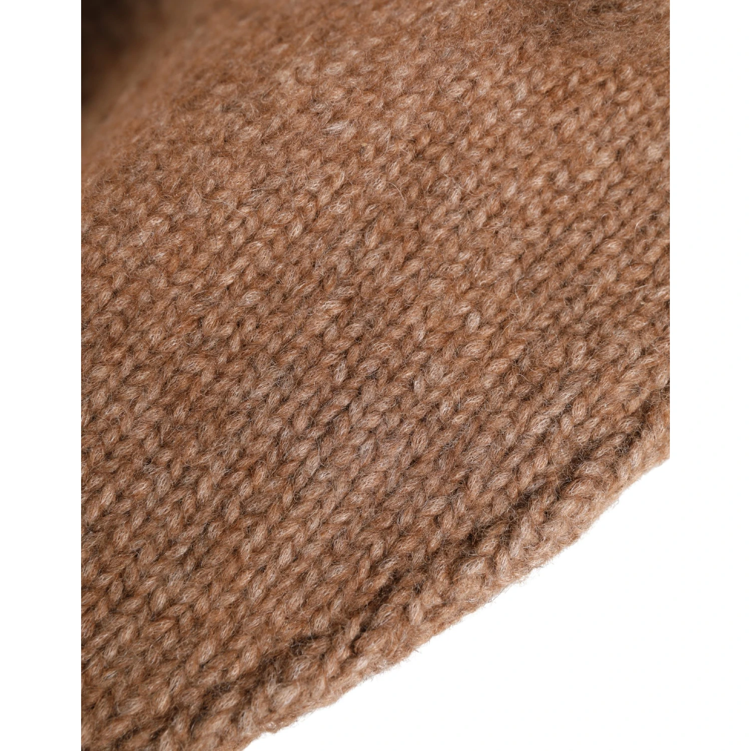 Brown Llama Wool Women Knitted Capello Hat