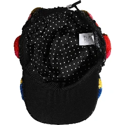 Multicolor Pom Poms Sequin Embellishment Hat