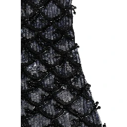Black Wool Crystal Embellished Balaclava Hat