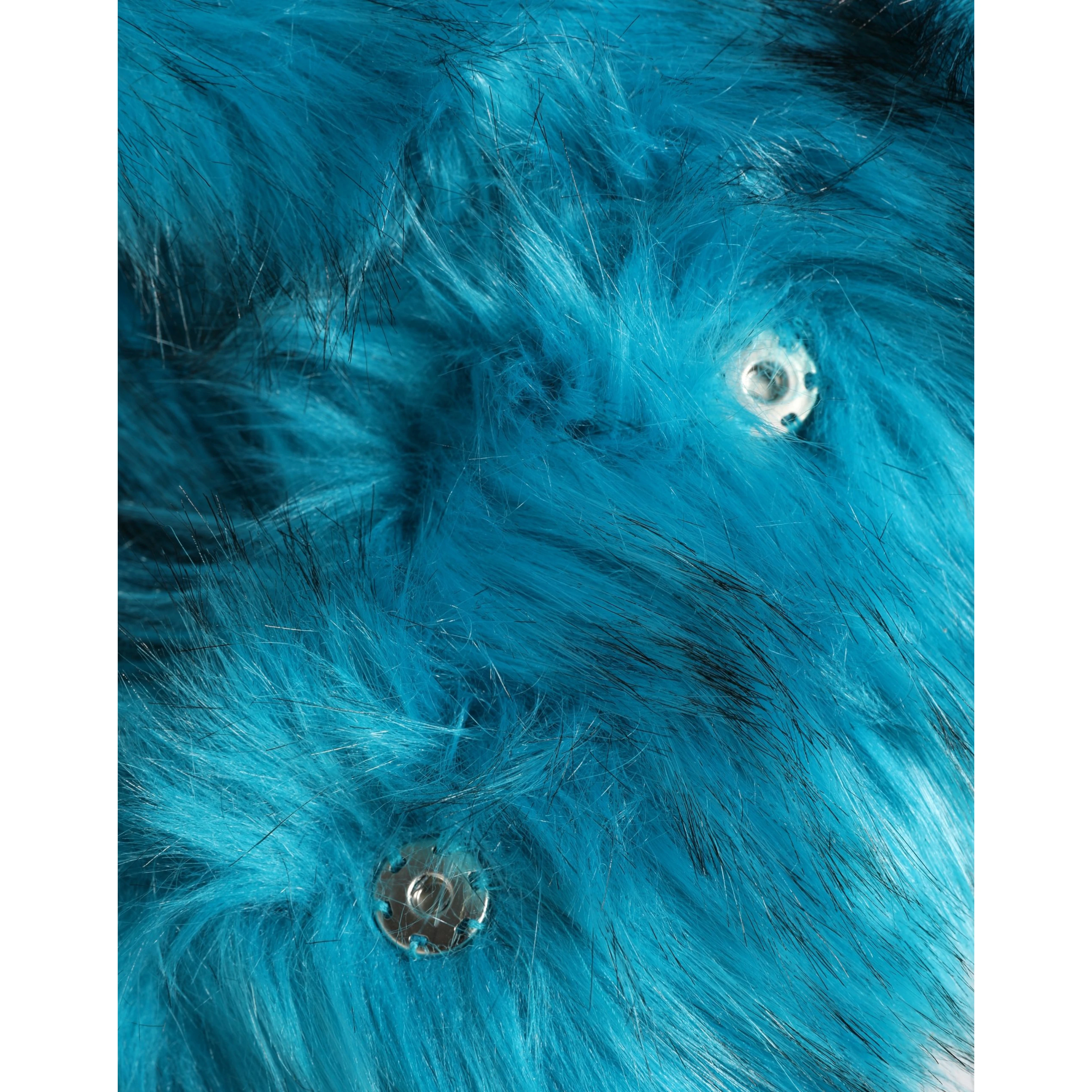 Blue Modacrylic Fur Women Bucket Capello Hat