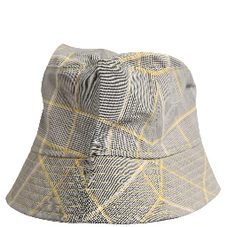 Men Gray Checkered Bucket Fisherman Capello Hat