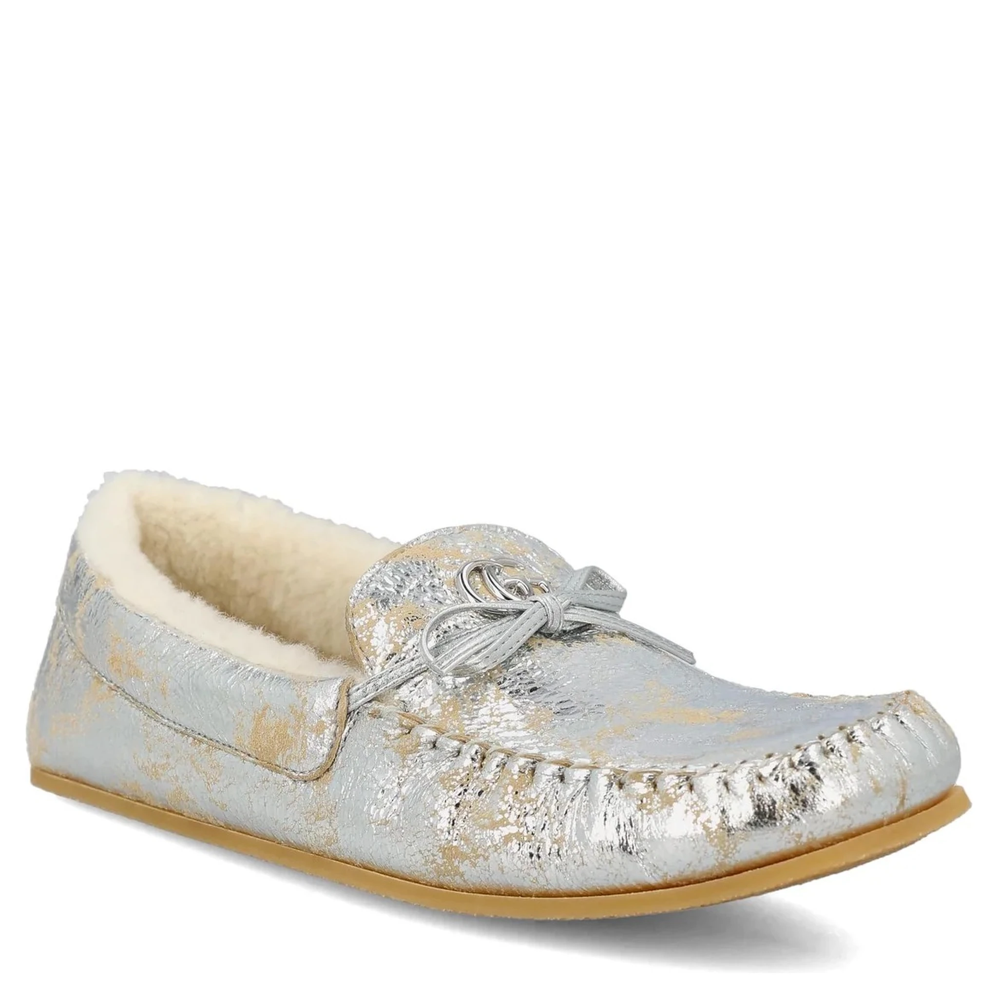 Leather loafers with wool lining