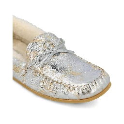 Leather loafers with wool lining