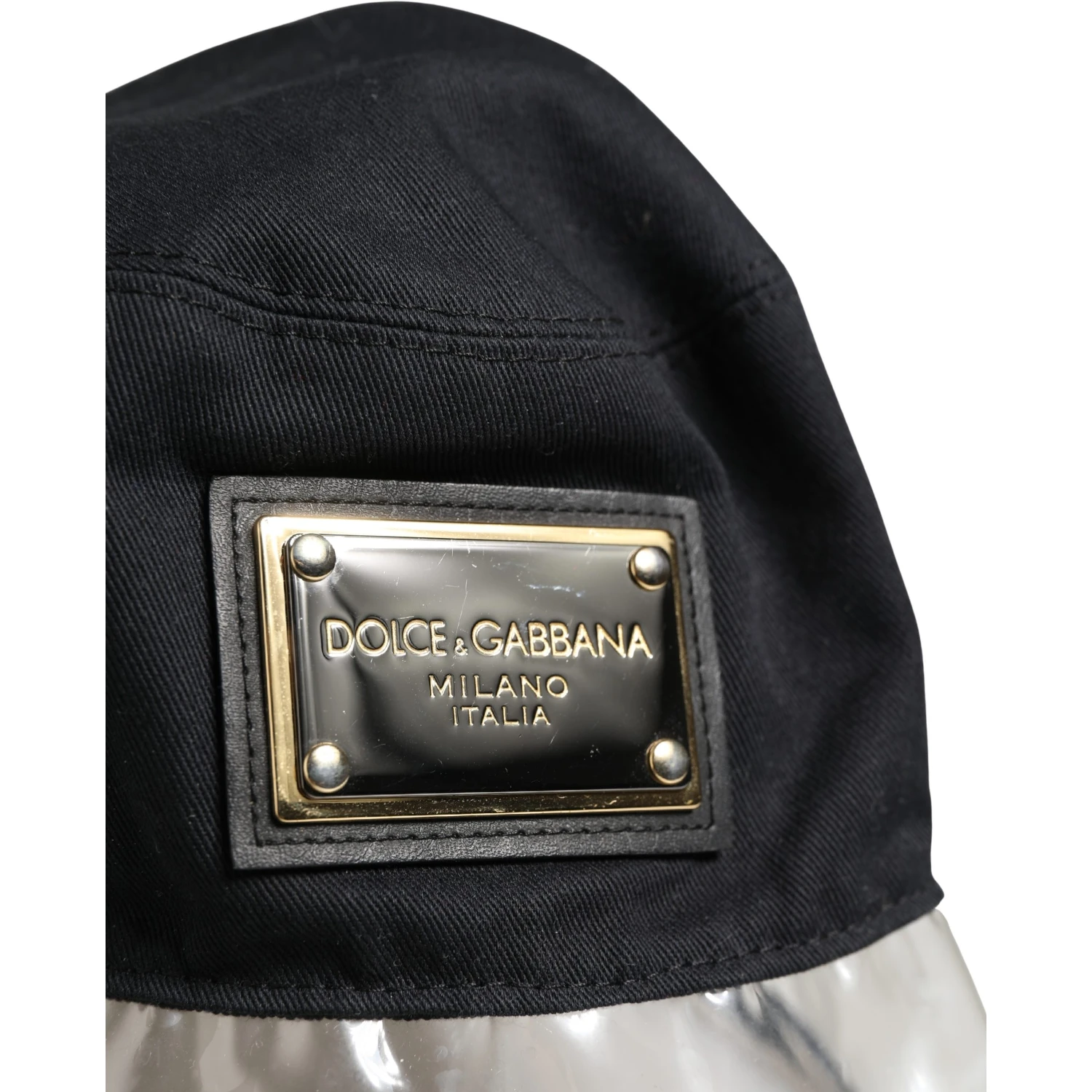 Black Cotton Plastic Fisherman Bucket Capello Hat