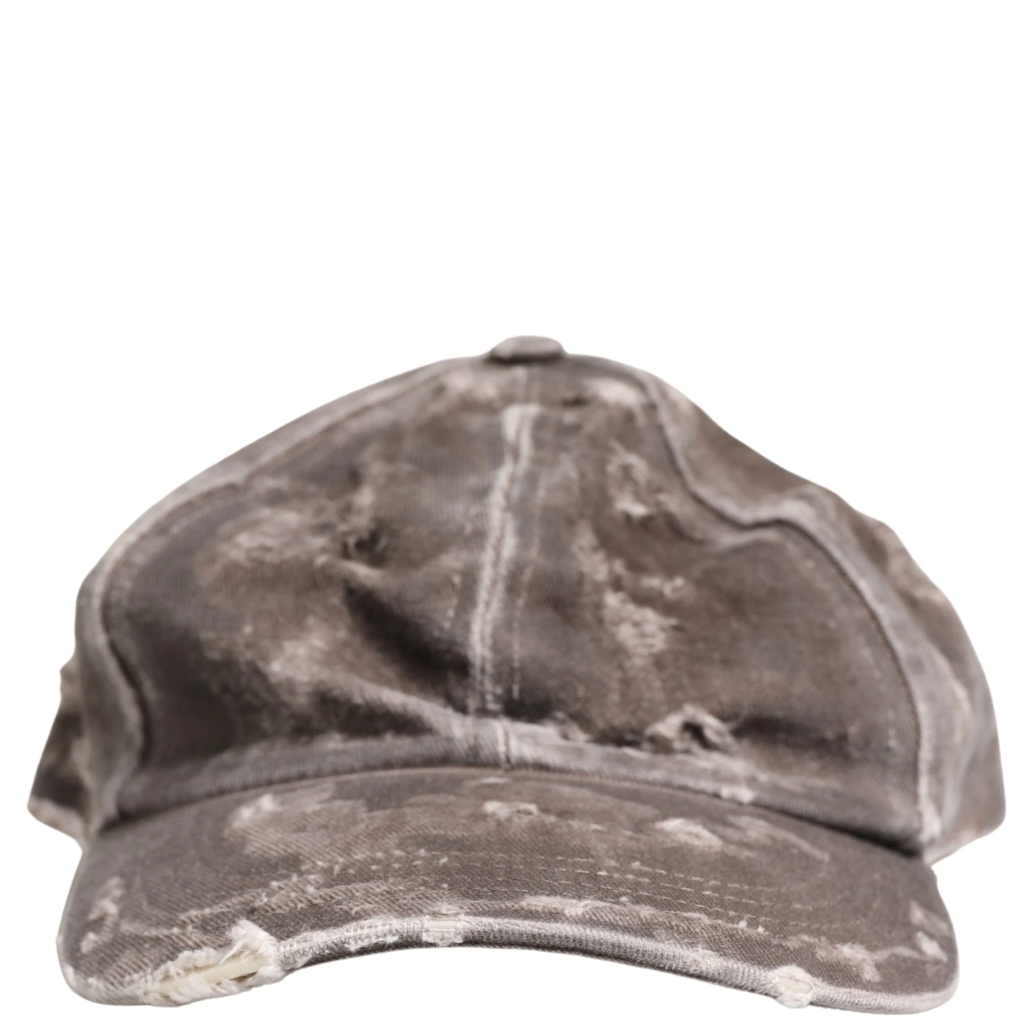 Men Brown Cotton Distressed Baseball Capello Hat