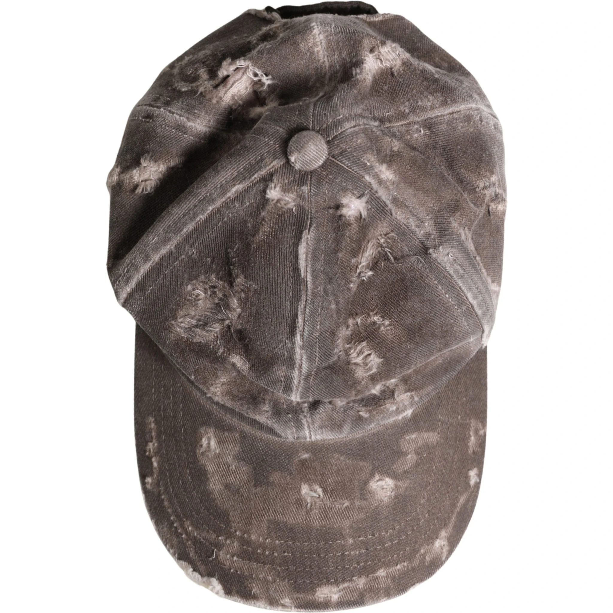 Men Brown Cotton Distressed Baseball Capello Hat