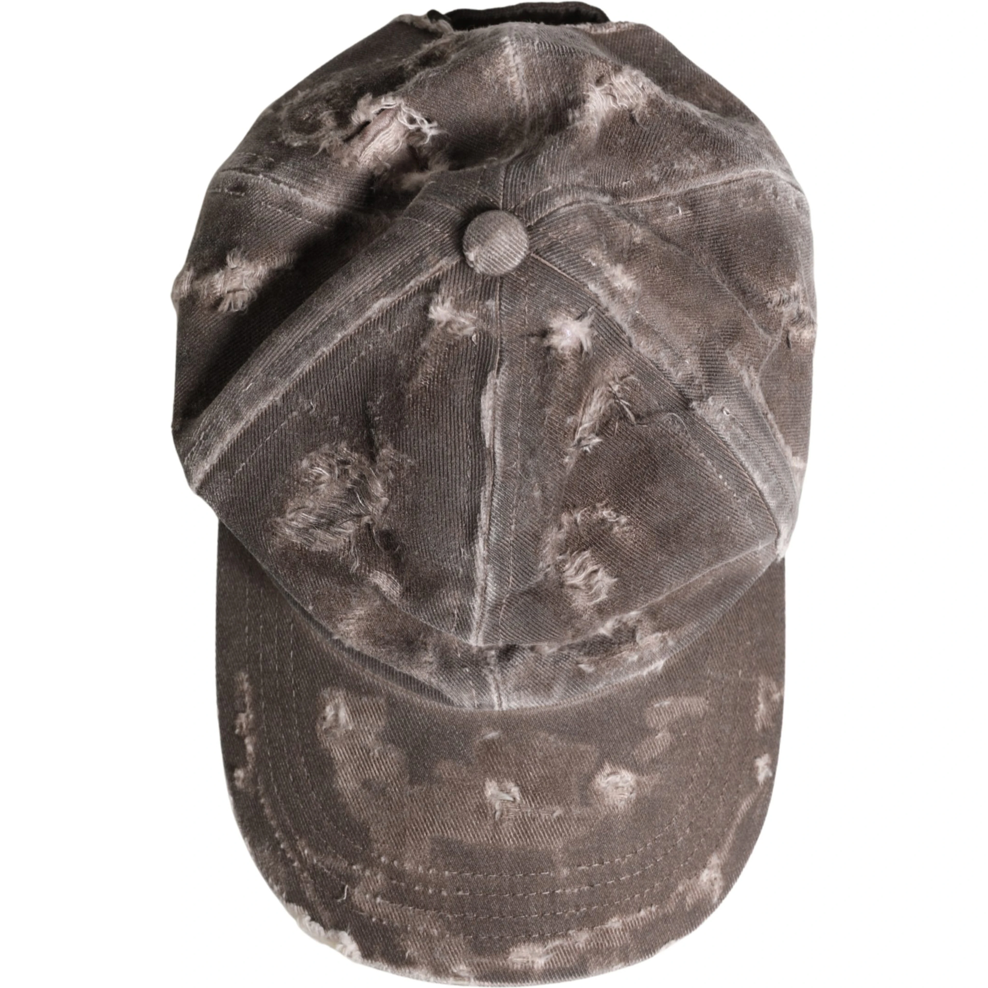 Men Brown Cotton Distressed Baseball Capello Hat