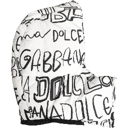 White Logo Print Whole Head Wrap Capello Hat