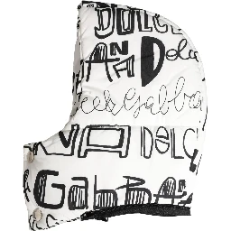 White Logo Print Whole Head Wrap Capello Hat