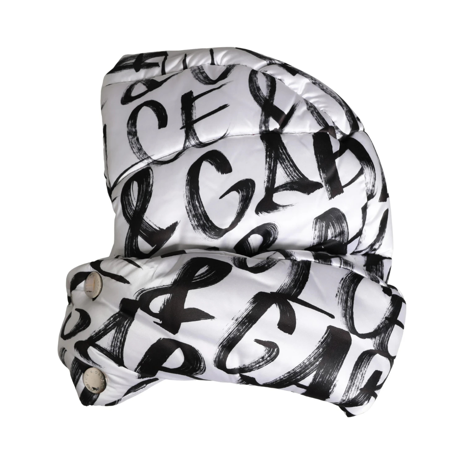 White Logo Print Whole Head Wrap Capello Hat