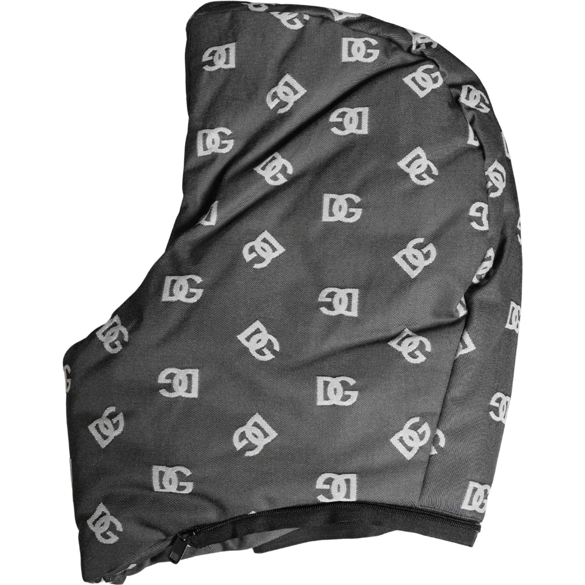 Black Logo Print Whole Head Wrap Capello Hat