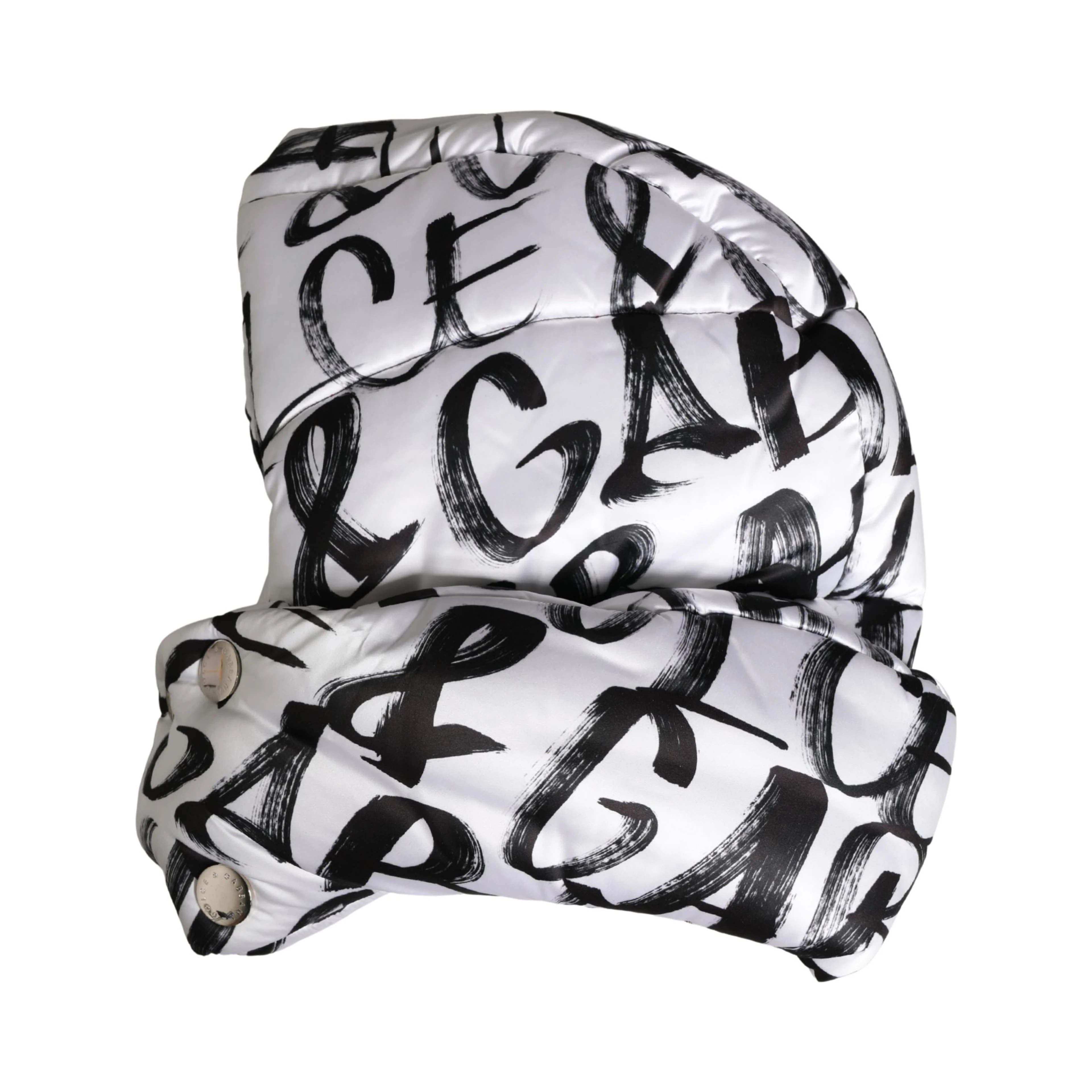 White Logo Print Whole Head Wrap Capello Hat