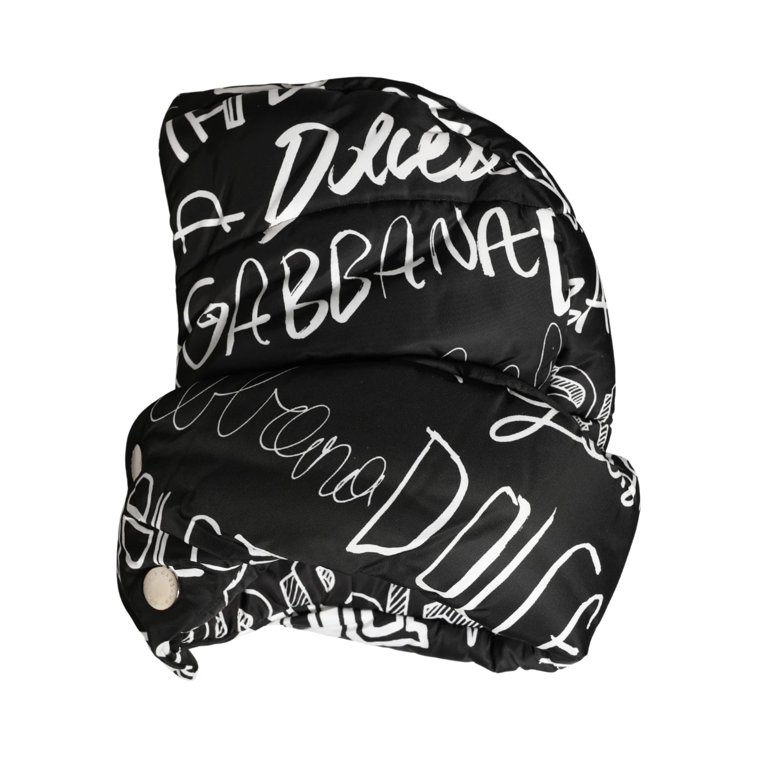 Black Logo Print Whole Head Wrap Capello Hat